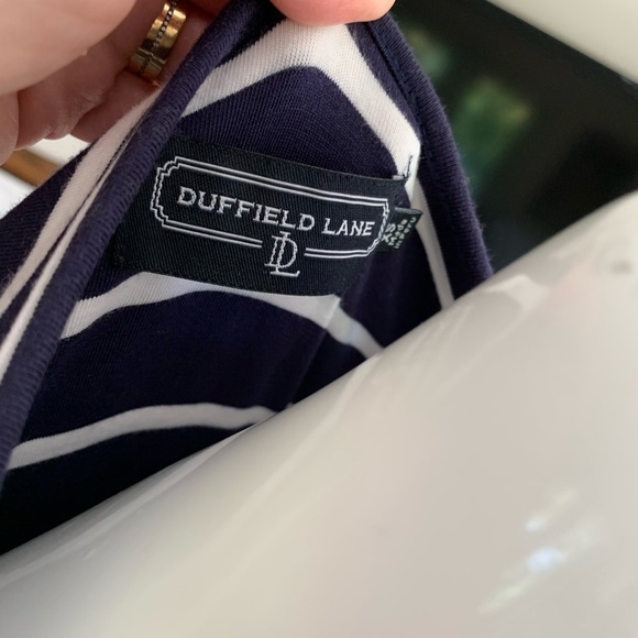 EUC Patriotic Duffield Lane Navy Striped Dress - XS - Picture 3 of 7